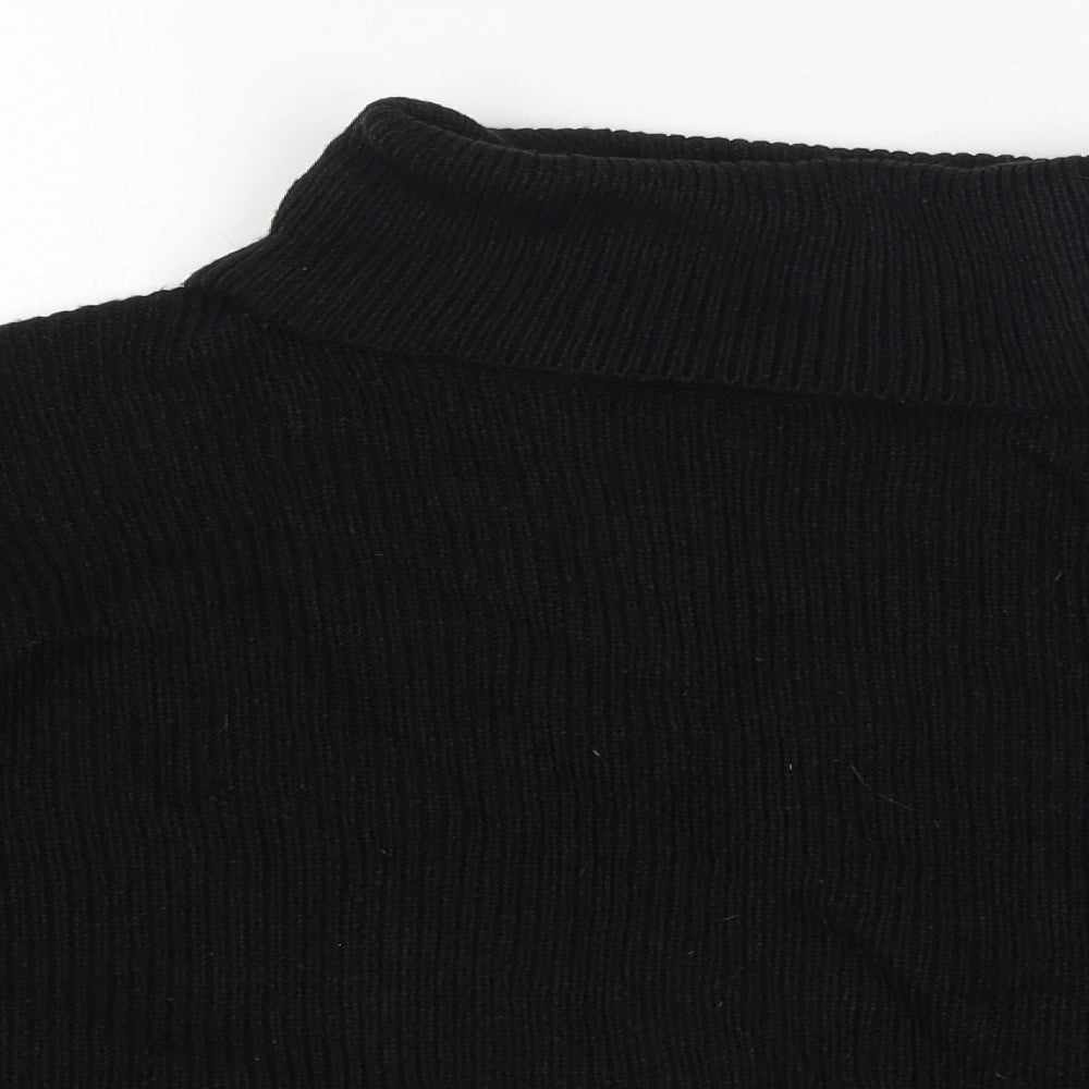 H&M Womens Black Roll Neck Acrylic Pullover Jumper Size L - Cropped