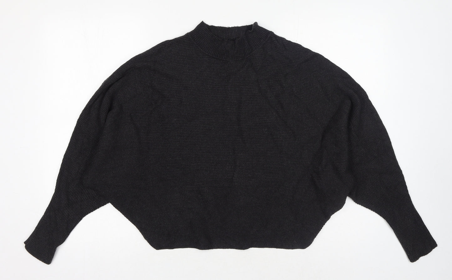 Zara Womens Grey High Neck Viscose Pullover Jumper Size L