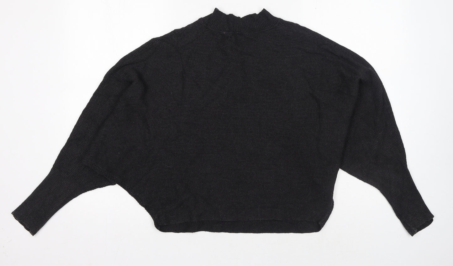 Zara Womens Grey High Neck Viscose Pullover Jumper Size L