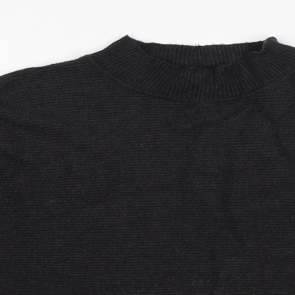 Zara Womens Grey High Neck Viscose Pullover Jumper Size L