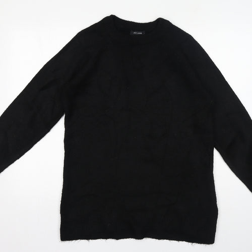 New Look Womens Black Crew Neck Acrylic Pullover Jumper Size S