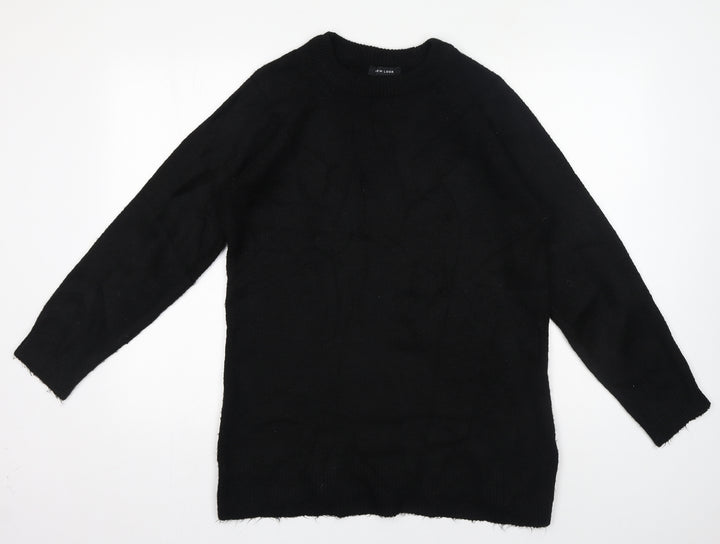 New Look Womens Black Crew Neck Acrylic Pullover Jumper Size S