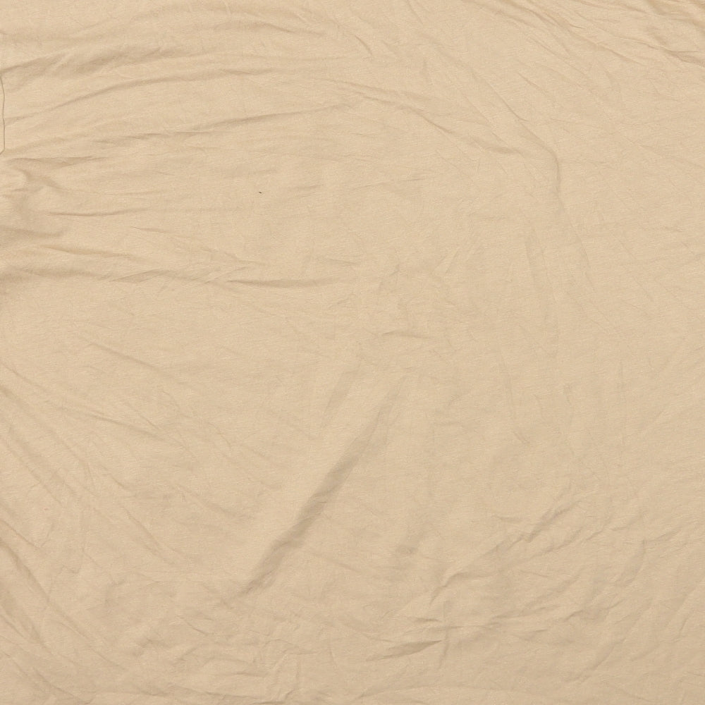 ASOS Mens Beige Cotton T-Shirt Size L Roll Neck