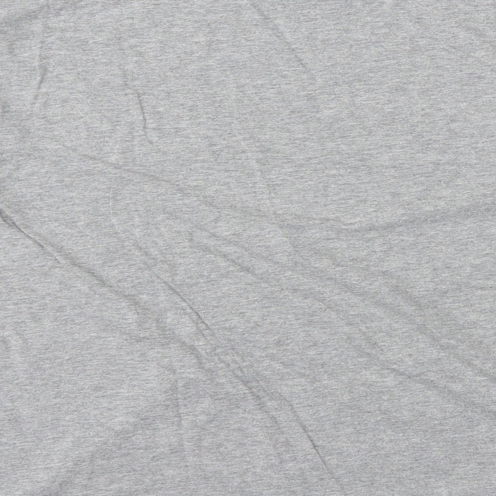 DKNY Womens Grey 100% Cotton Basic T-Shirt Size L Round Neck