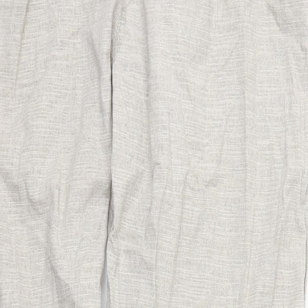 Corman Sportswear Mens Ivory Herringbone Cotton Capri Trousers Size S L31 in Relaxed Drawstring - Linen Style