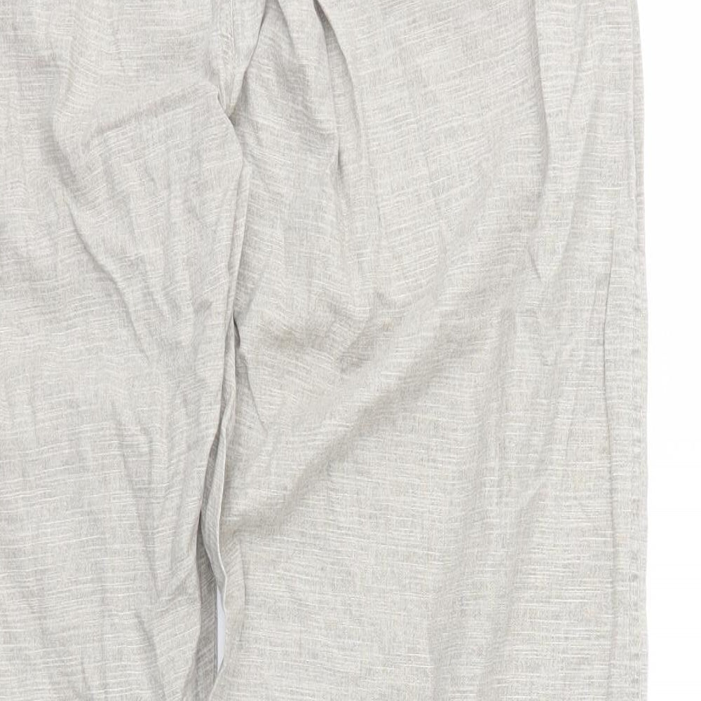 Corman Sportswear Mens Ivory Herringbone Cotton Capri Trousers Size S L31 in Relaxed Drawstring - Linen Style