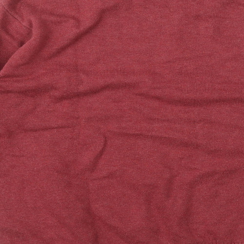 Leisure Club Mens Red V-Neck Cotton Pullover Jumper Size XS