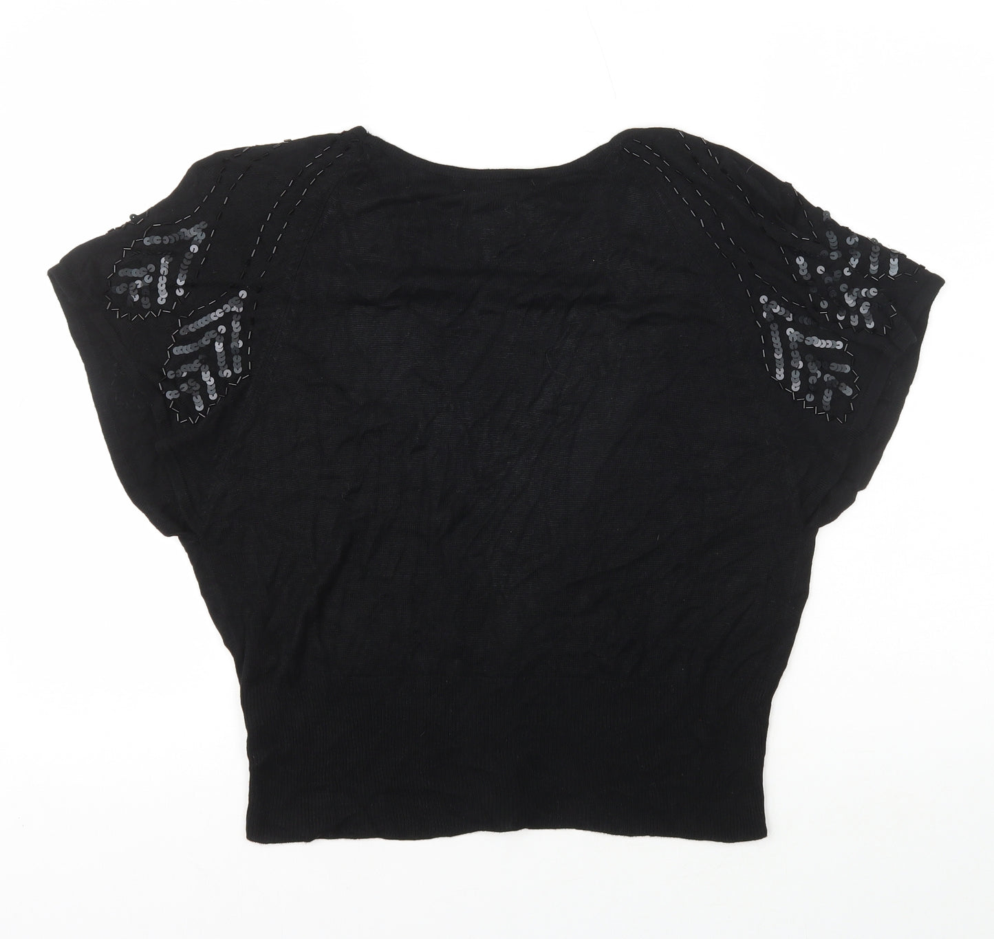 Marks and Spencer Womens Black V-Neck Viscose Cardigan Jumper Size 16