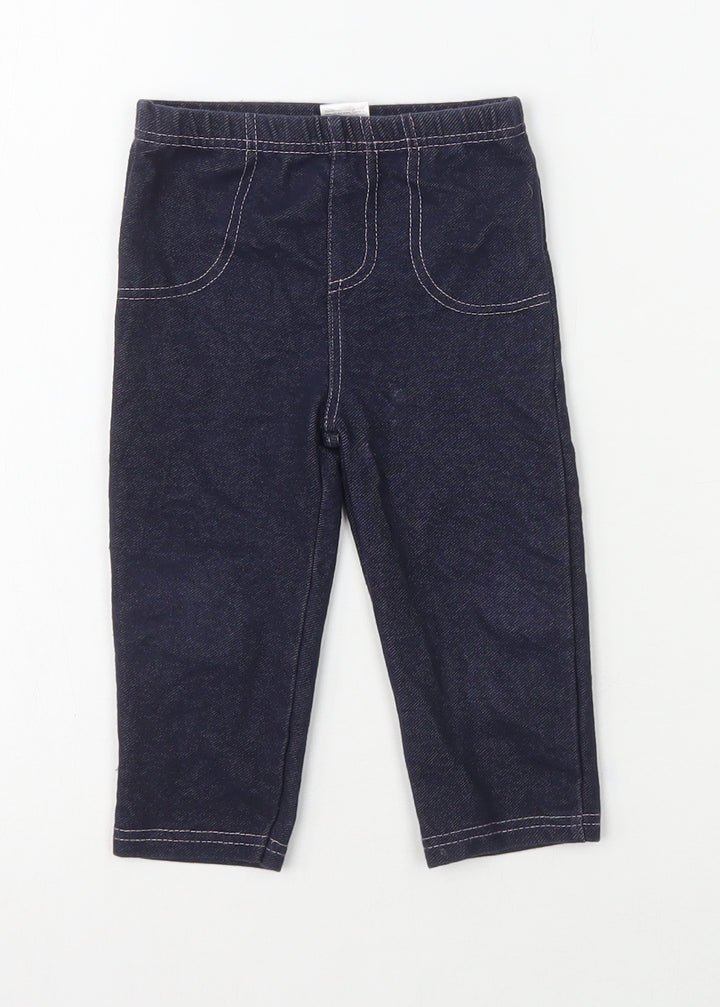 Babyworks Girls Blue Cotton Capri Leggings Size 12 Months Pullover