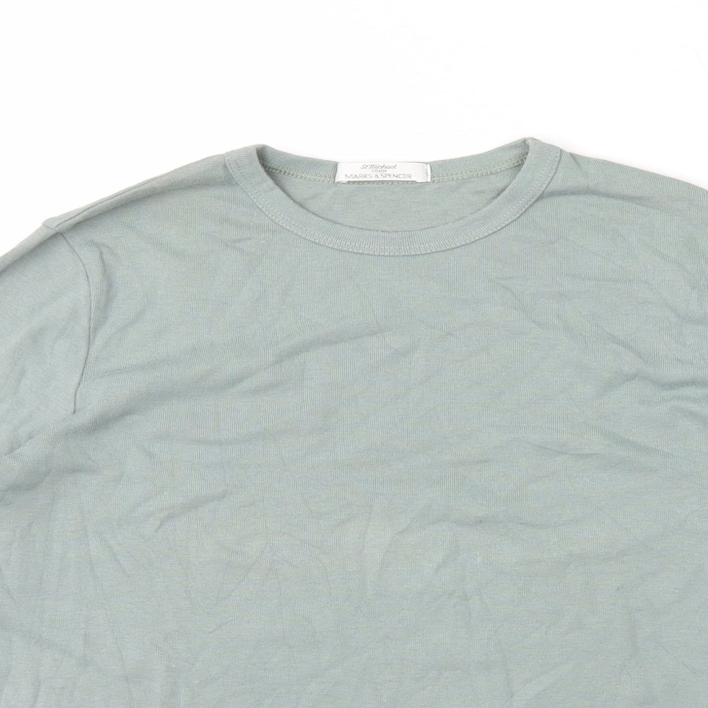 NEXT Womens Green 100% Cotton Basic T-Shirt Size 12 Round Neck