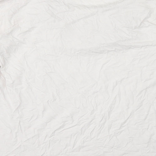 Paz Torras Womens White Viscose Basic T-Shirt Size 12 Boat Neck - Neck Detail