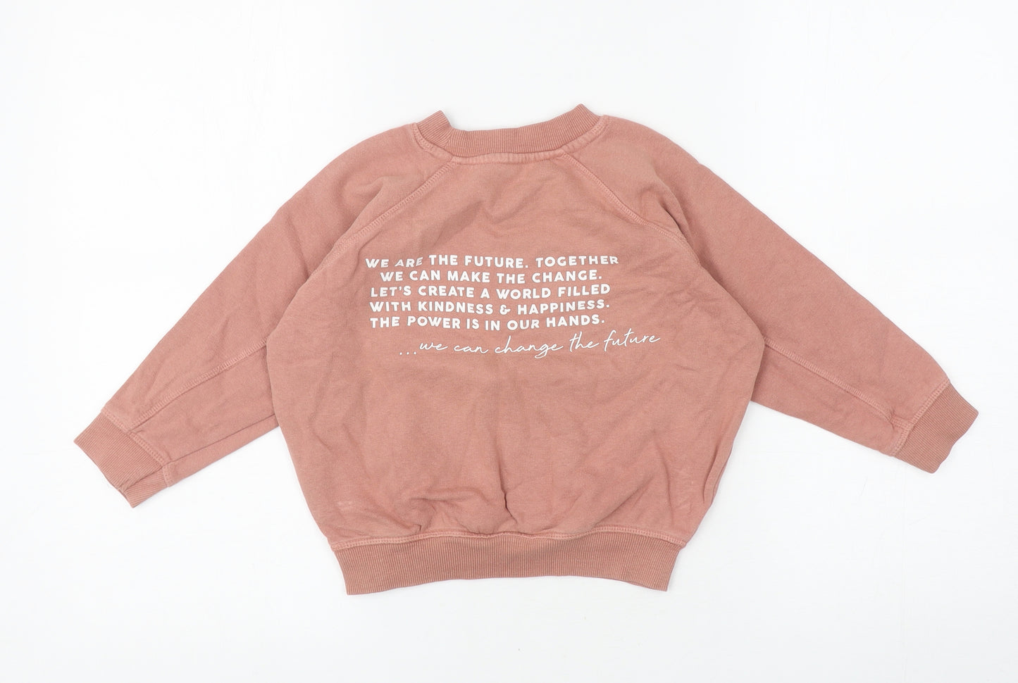 Primark Girls Pink Cotton Pullover Sweatshirt Size 3-4 Years Pullover - Change The Future