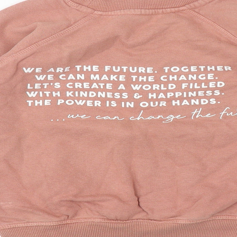Primark Girls Pink Cotton Pullover Sweatshirt Size 3-4 Years Pullover - Change The Future