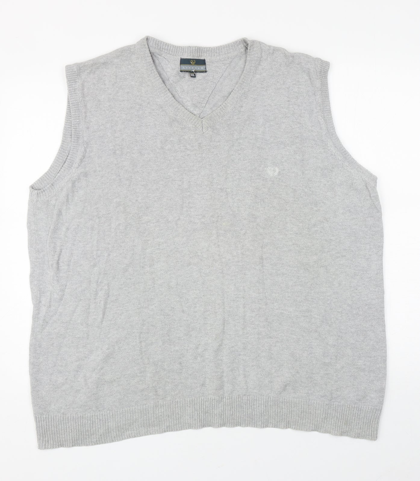 Matalan Mens Grey V-Neck Cotton Vest Jumper Size 2XL