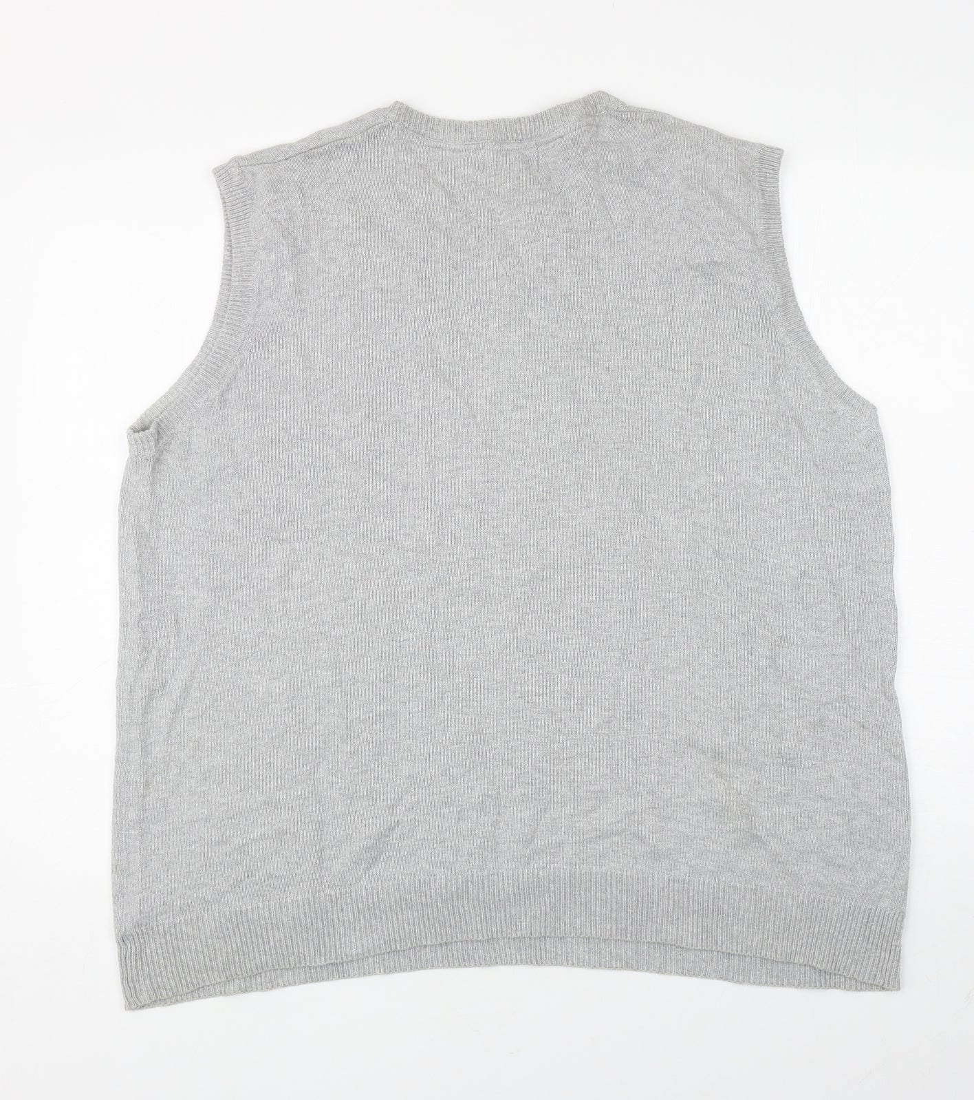 Matalan Mens Grey V-Neck Cotton Vest Jumper Size 2XL