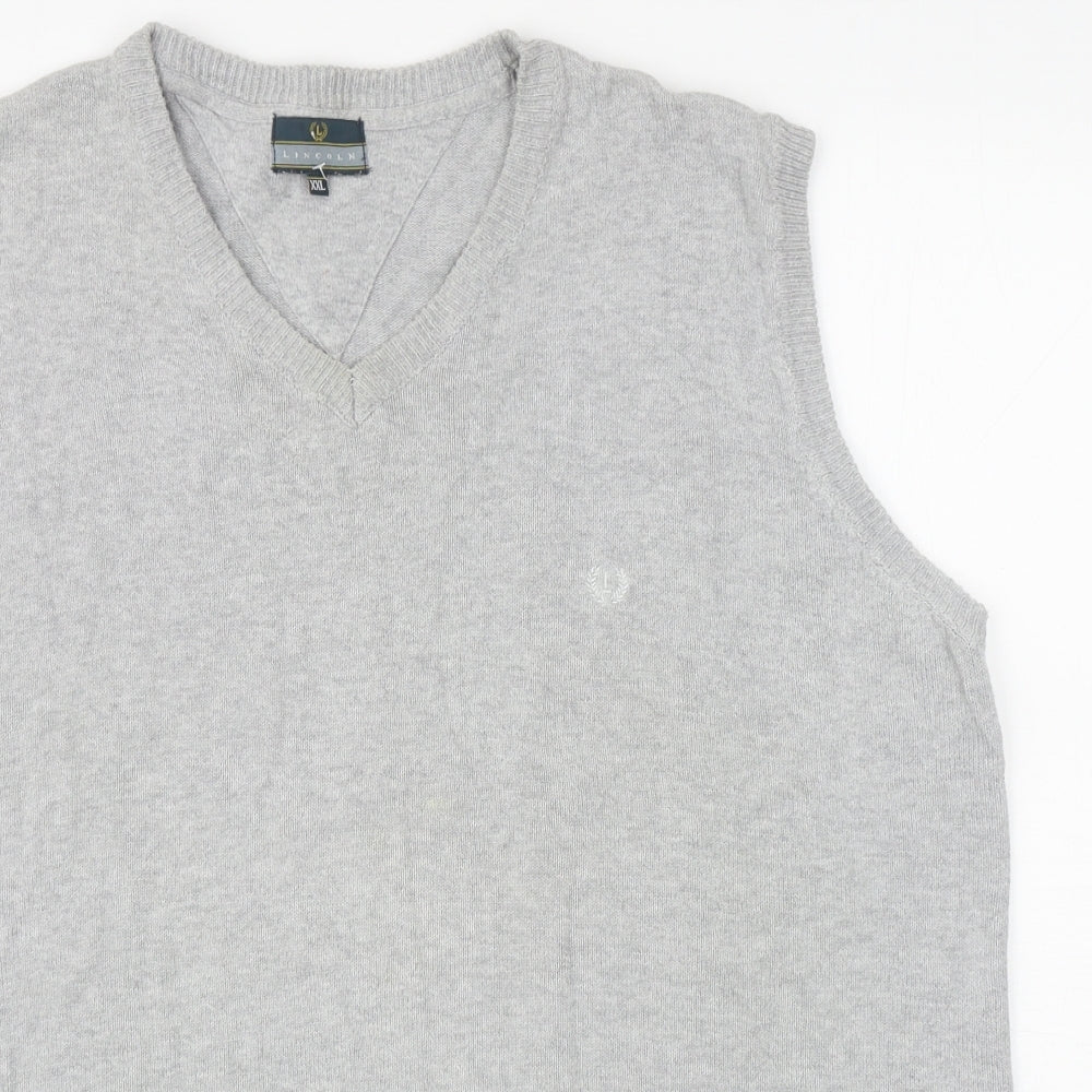 Matalan Mens Grey V-Neck Cotton Vest Jumper Size 2XL
