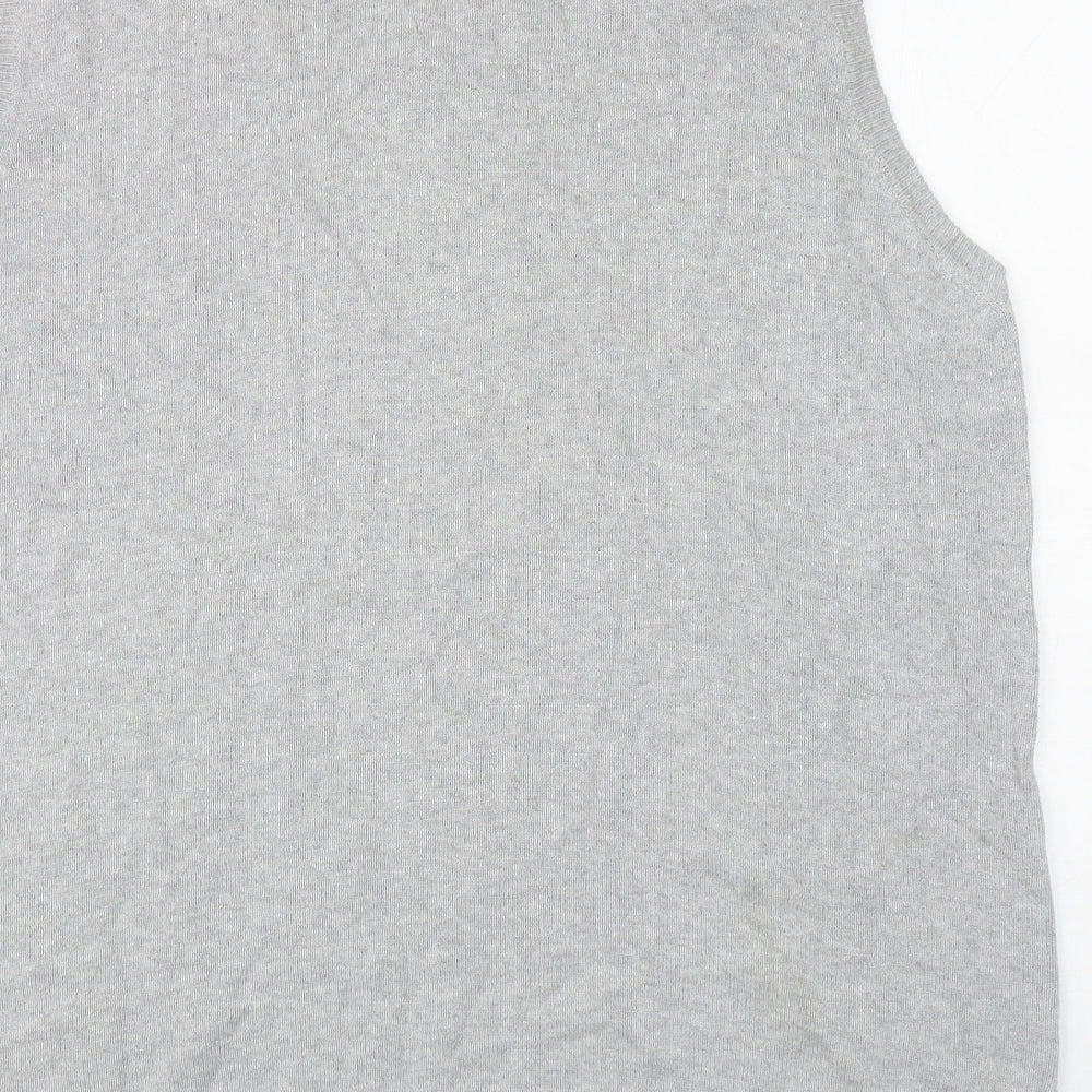 Matalan Mens Grey V-Neck Cotton Vest Jumper Size 2XL