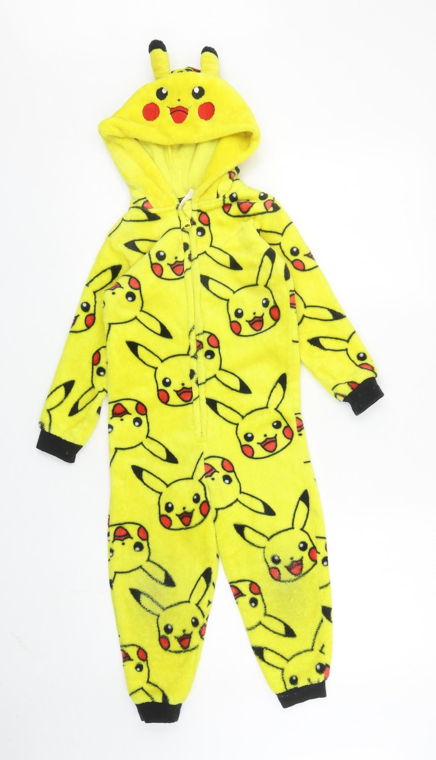 George Boys Yellow Geometric Polyester One Piece Size 4-5 Years Zip - Pikachu