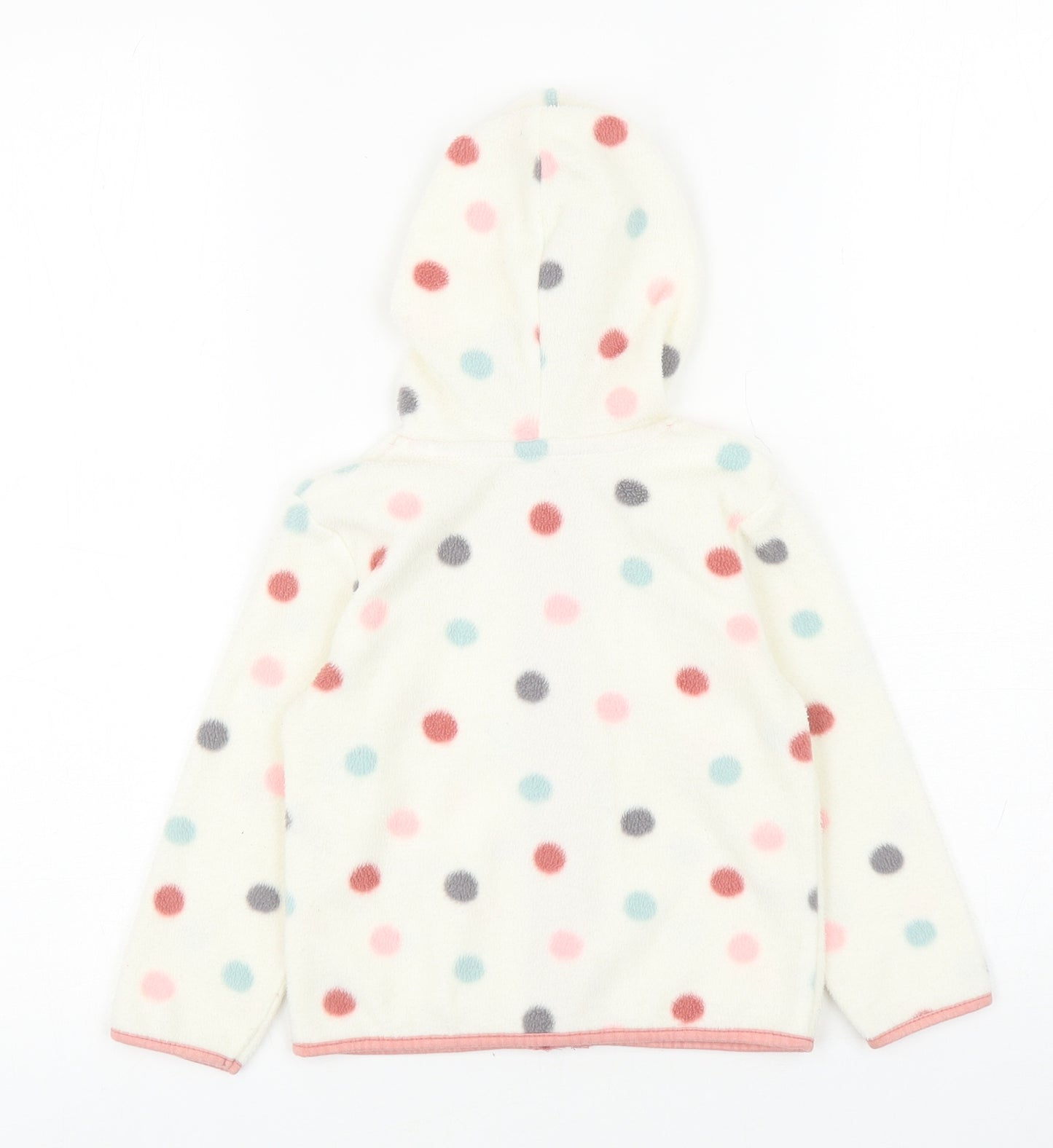 George Girls Ivory Spotted Basic Jacket Coatigan Size 18-24 Months Zip