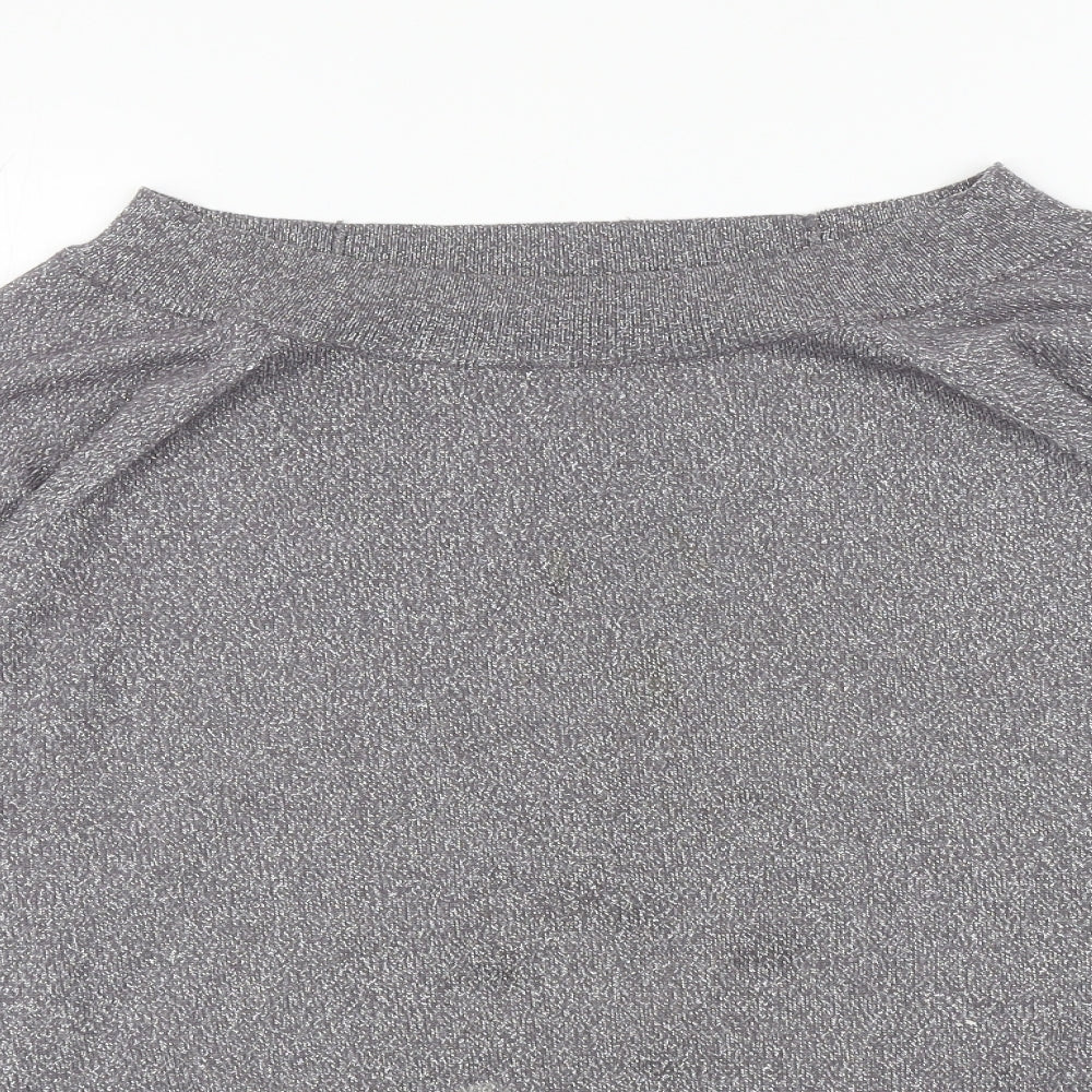 F&F Womens Silver Boat Neck Viscose Pullover Jumper Size 18