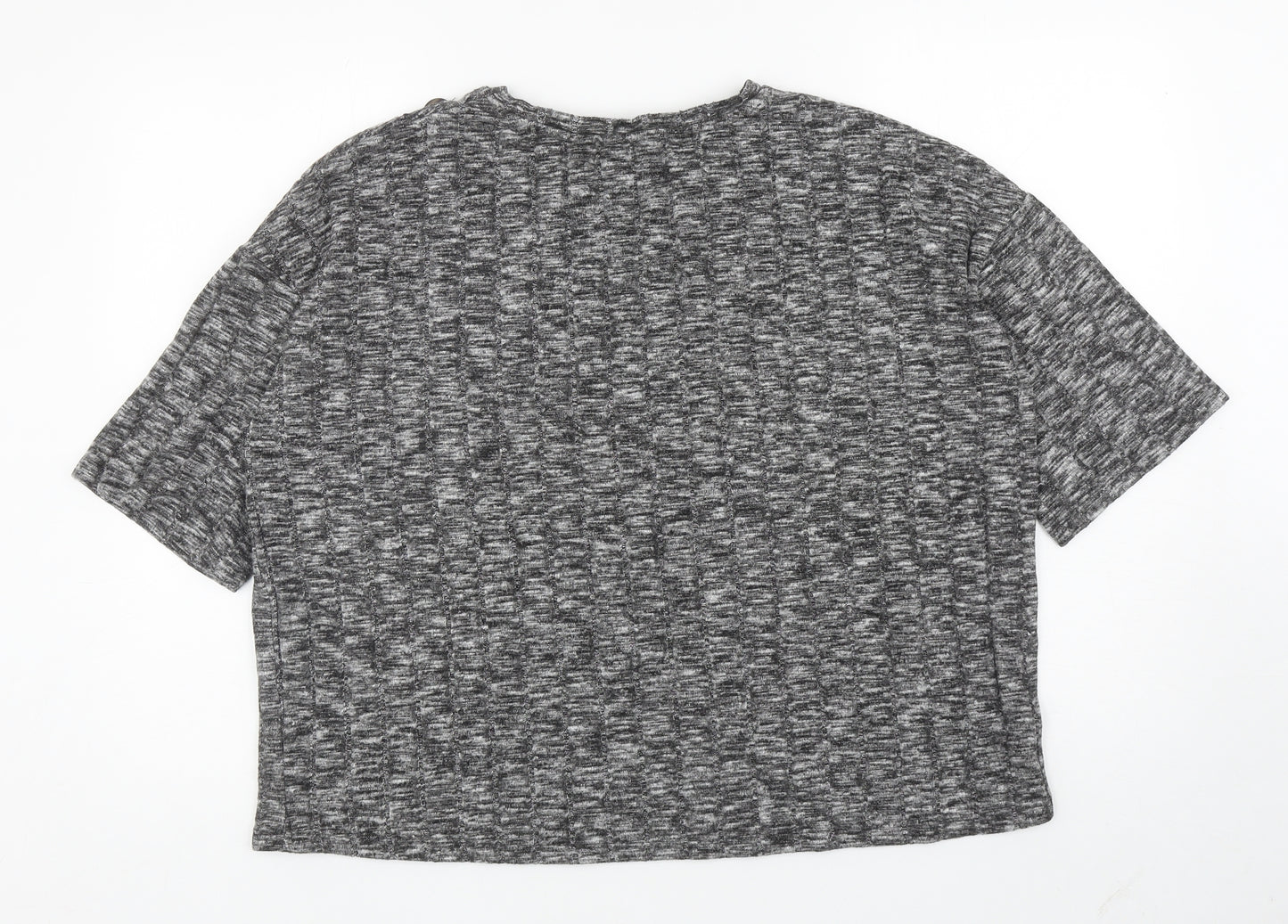 F&F Womens Grey Boat Neck Viscose Pullover Jumper Size 12