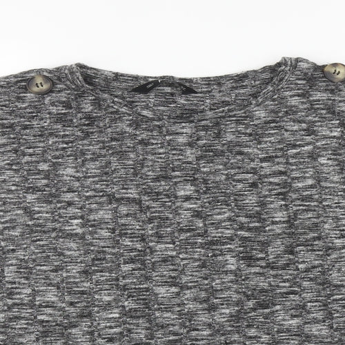 F&F Womens Grey Boat Neck Viscose Pullover Jumper Size 12