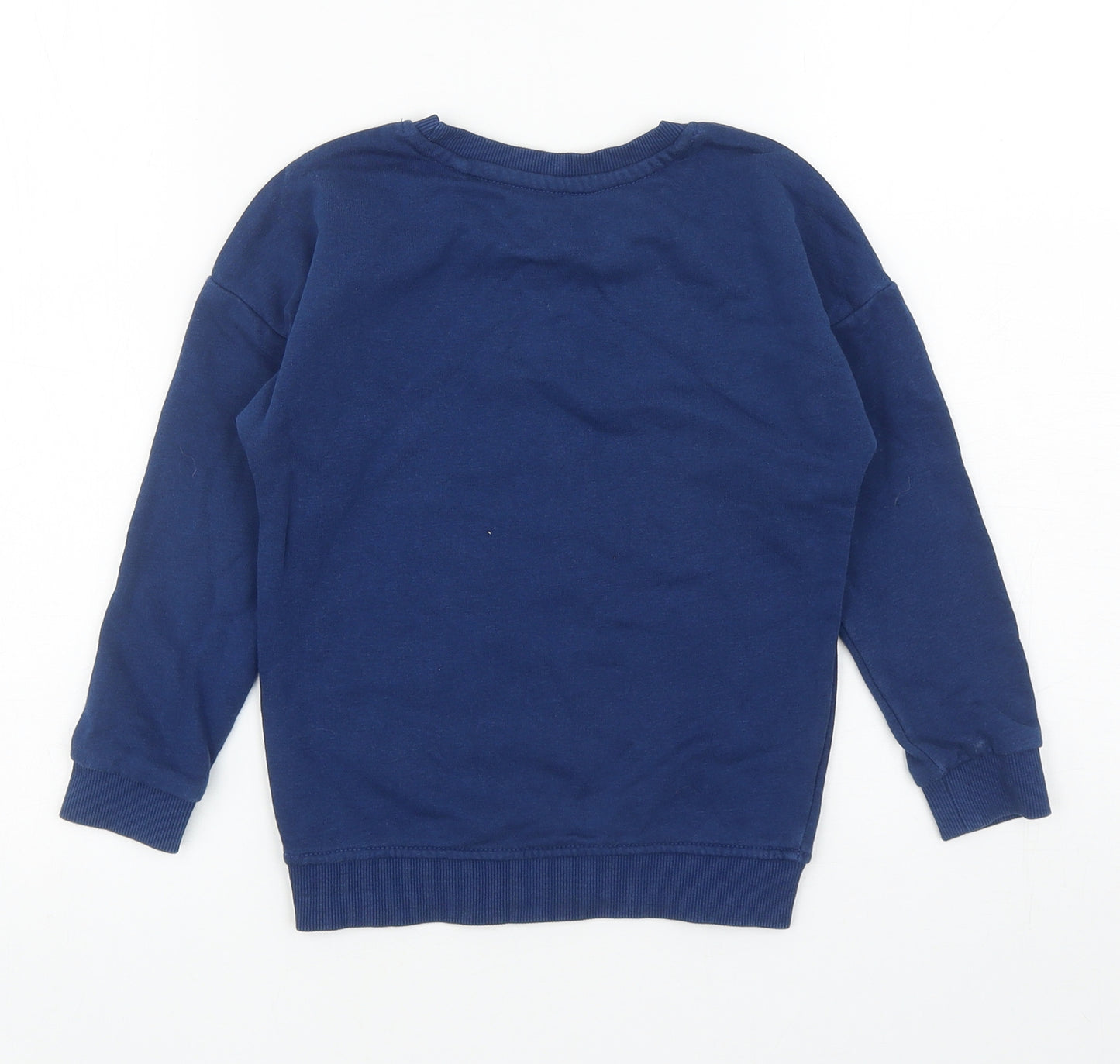 George Boys Blue Cotton Pullover Sweatshirt Size 4-5 Years Pullover - Santa's Fun Bus