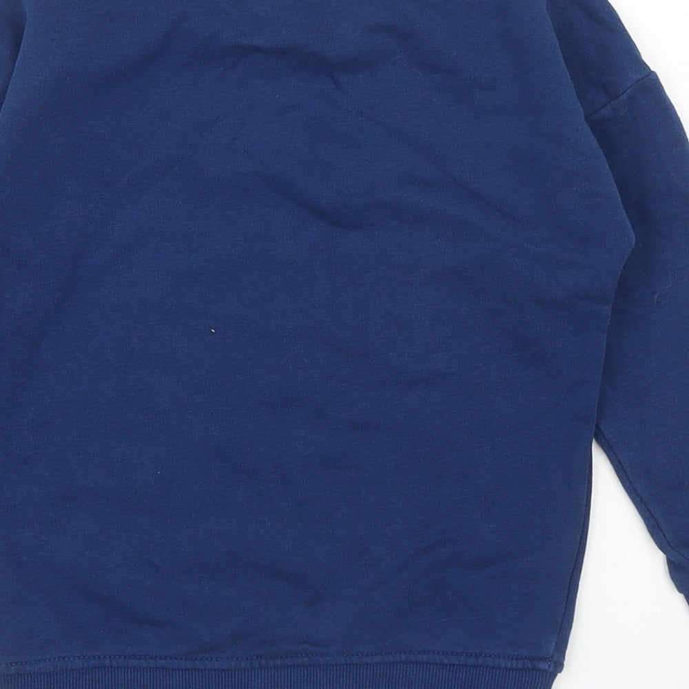 George Boys Blue Cotton Pullover Sweatshirt Size 4-5 Years Pullover - Santa's Fun Bus