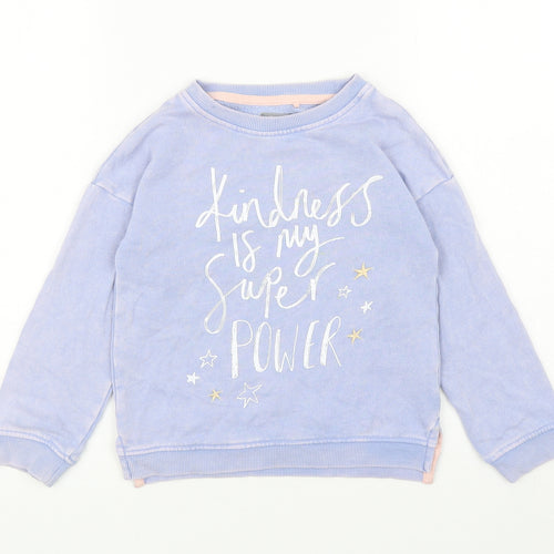NEXT Girls Blue Cotton Pullover Sweatshirt Size 6 Years Pullover - Kindness Is My Super Power