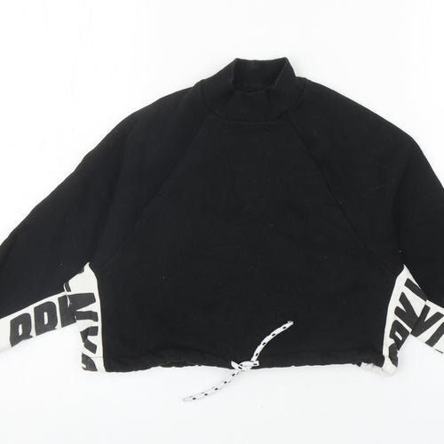 NEXT Girls Black Cotton Pullover Sweatshirt Size 6 Years Pullover - Cropped