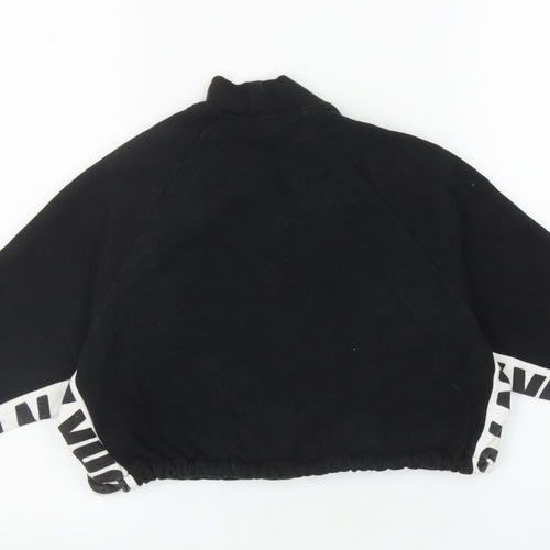 NEXT Girls Black Cotton Pullover Sweatshirt Size 6 Years Pullover - Cropped