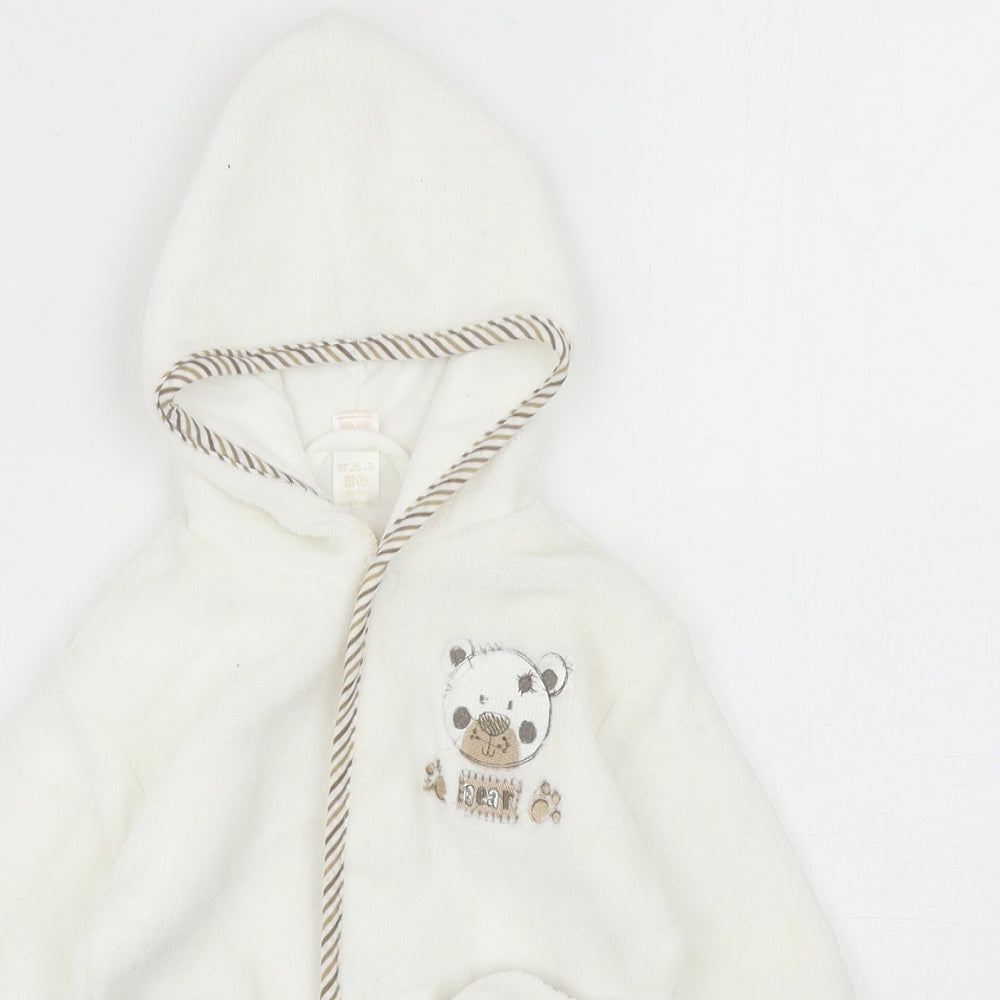 Preworn Baby Ivory Polyester Kimono Robe Size 12-18 Months Tie - Bear