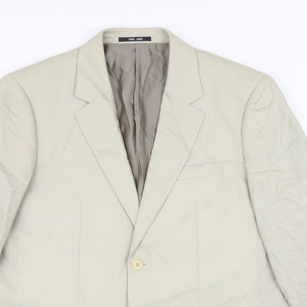 Debenhams Mens Beige Linen Jacket Blazer