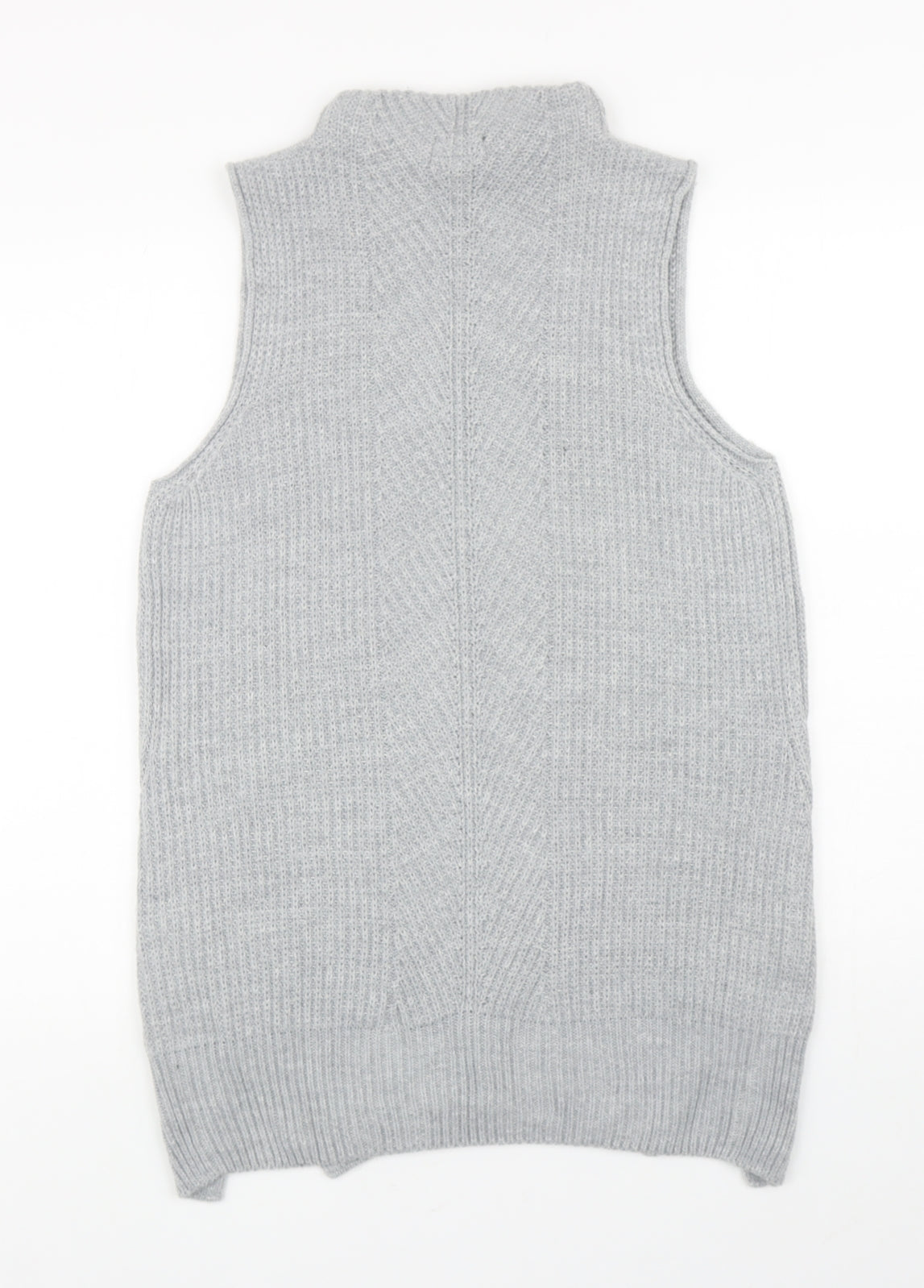 Topshop Womens Grey Mock Neck Cotton Tunic Jumper Size 10