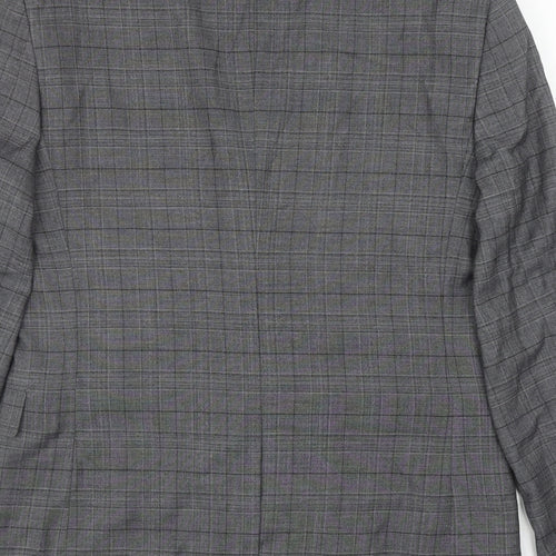 Primark Mens Grey Plaid Polyester Jacket Blazer