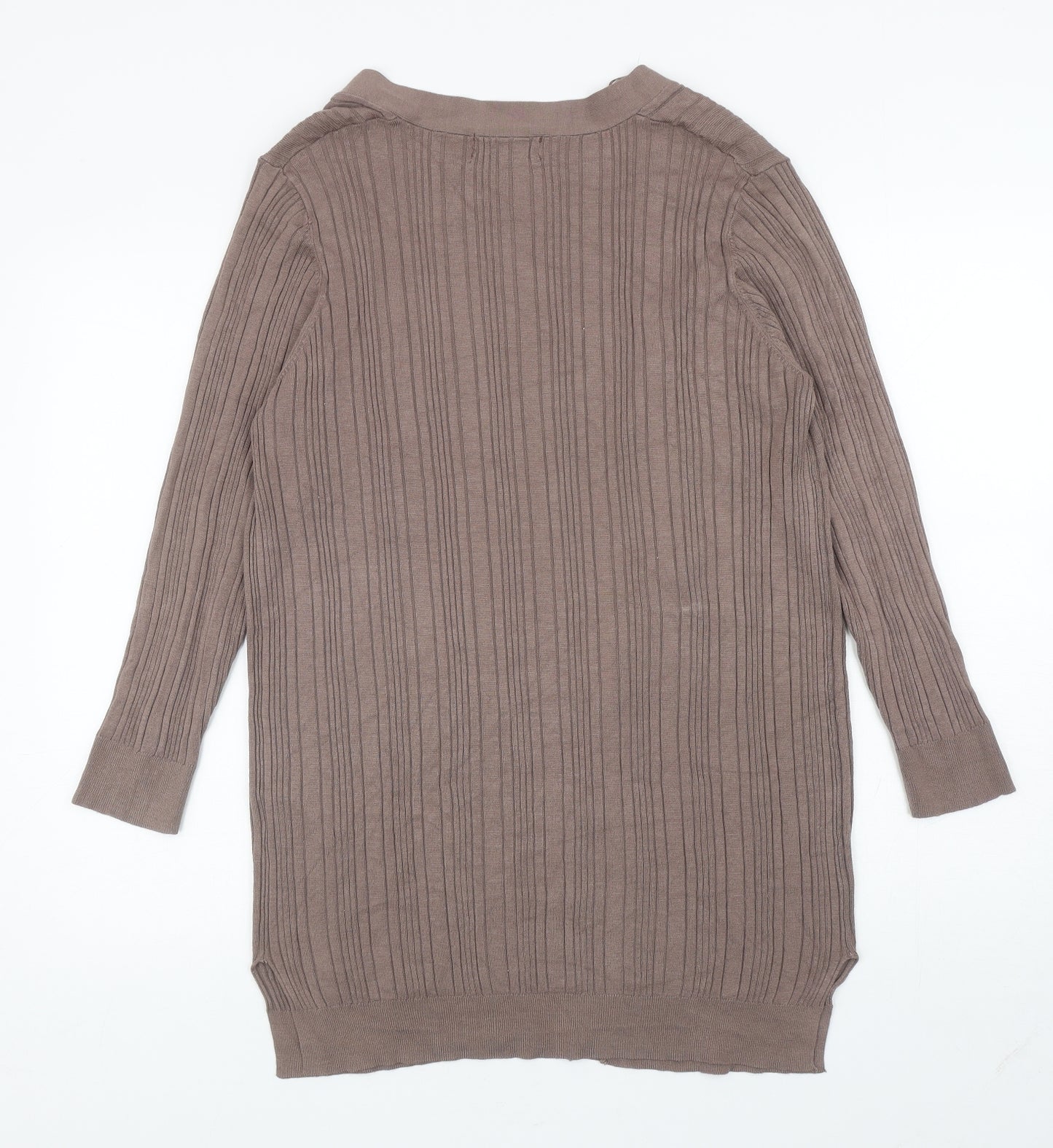 Primark Womens Brown V-Neck Viscose Cardigan Jumper Size M