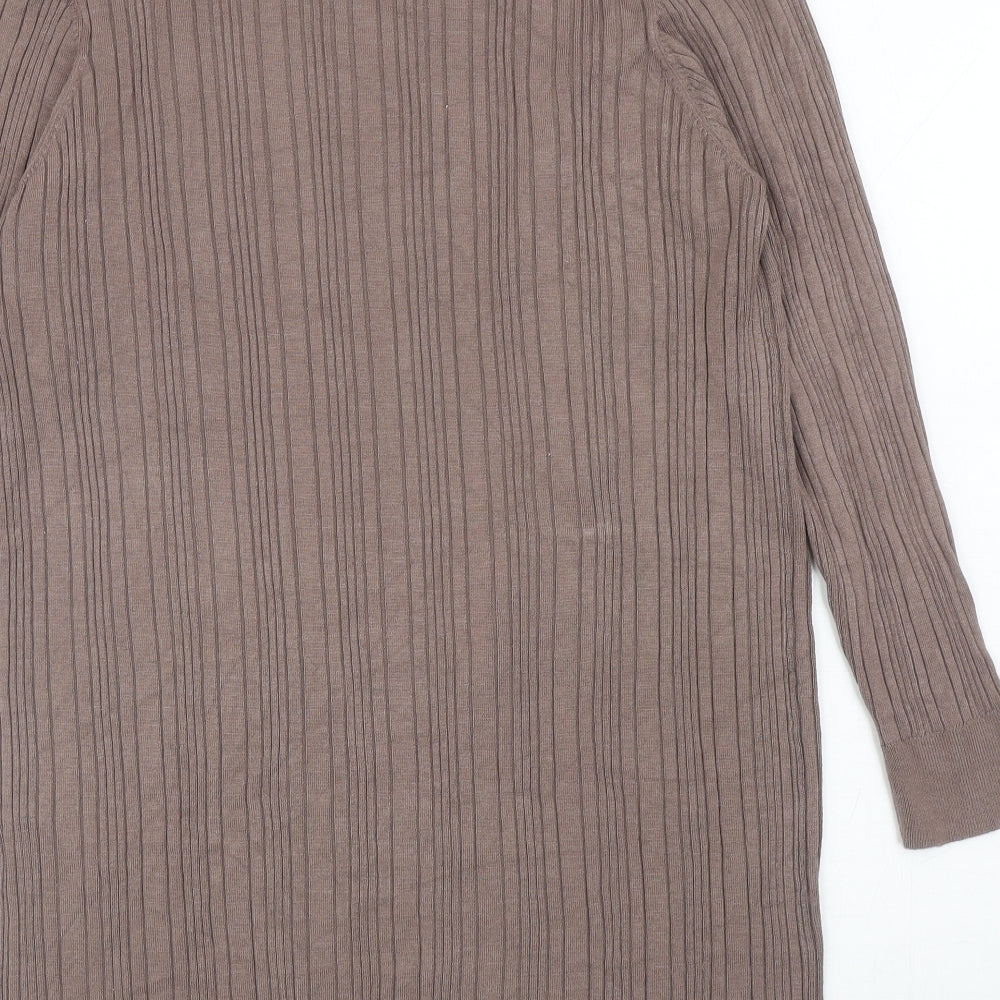 Primark Womens Brown V-Neck Viscose Cardigan Jumper Size M