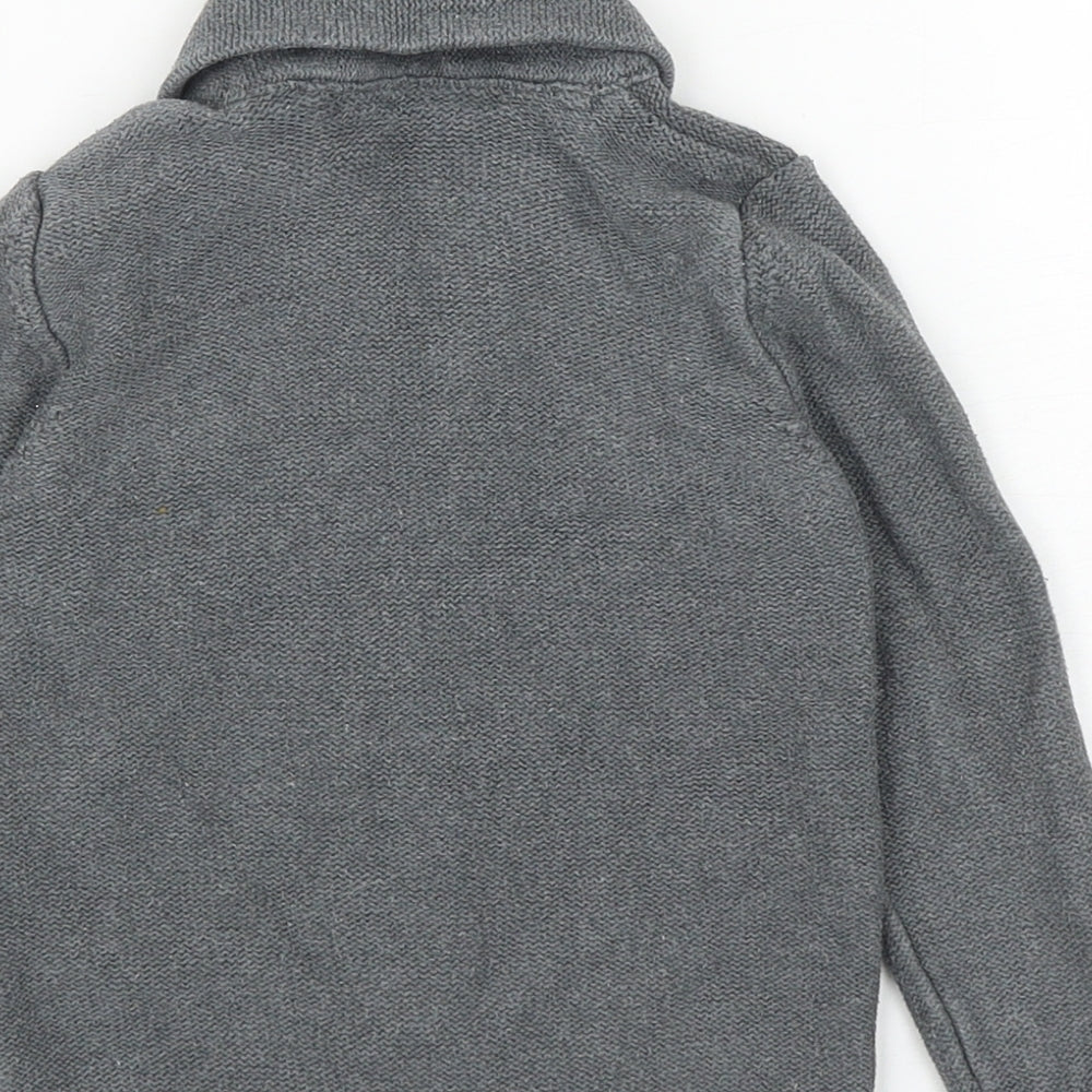 TU Boys Grey Cotton Cardigan Jumper Size 12-18 Months Button