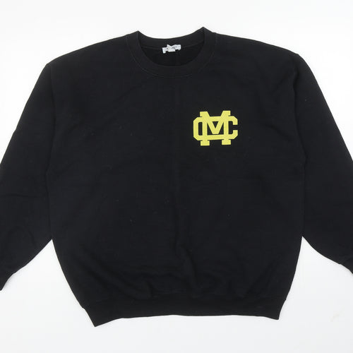 Topshop Womens Black Polyester Pullover Sweatshirt Size L Pullover