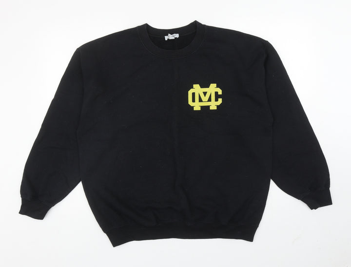 Topshop Womens Black Polyester Pullover Sweatshirt Size L Pullover