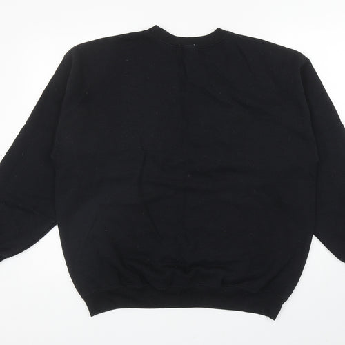 Topshop Womens Black Polyester Pullover Sweatshirt Size L Pullover