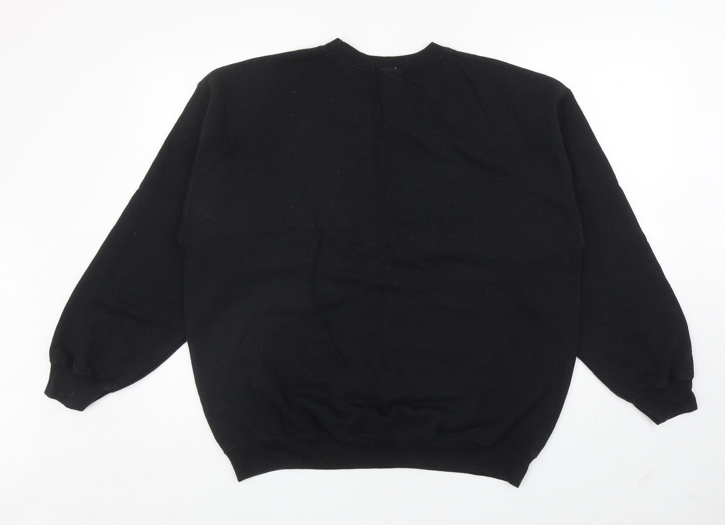 Topshop Womens Black Polyester Pullover Sweatshirt Size L Pullover