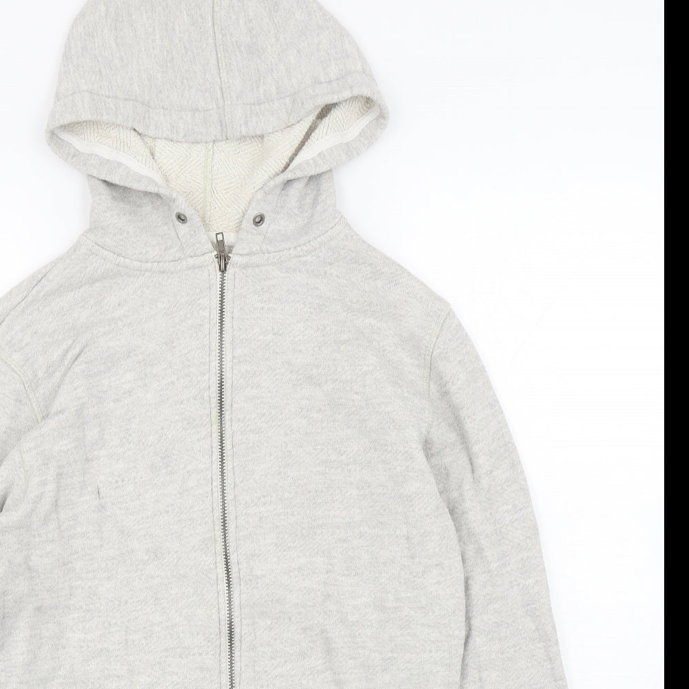 Brookhaven Womens Grey Cotton Full Zip Hoodie Size M Zip