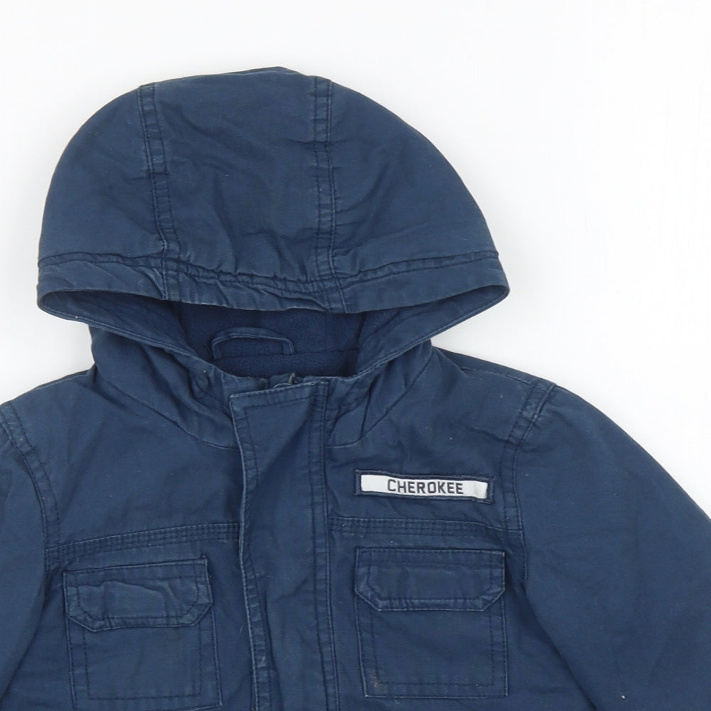 Lupilu Boys Blue Military Jacket Coat Size 12-18 Months Hook & Loop - Cherokee