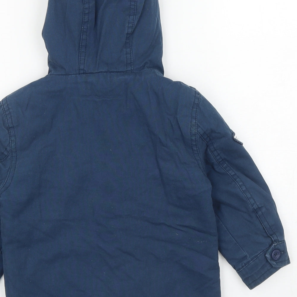Lupilu Boys Blue Military Jacket Coat Size 12-18 Months Hook & Loop - Cherokee