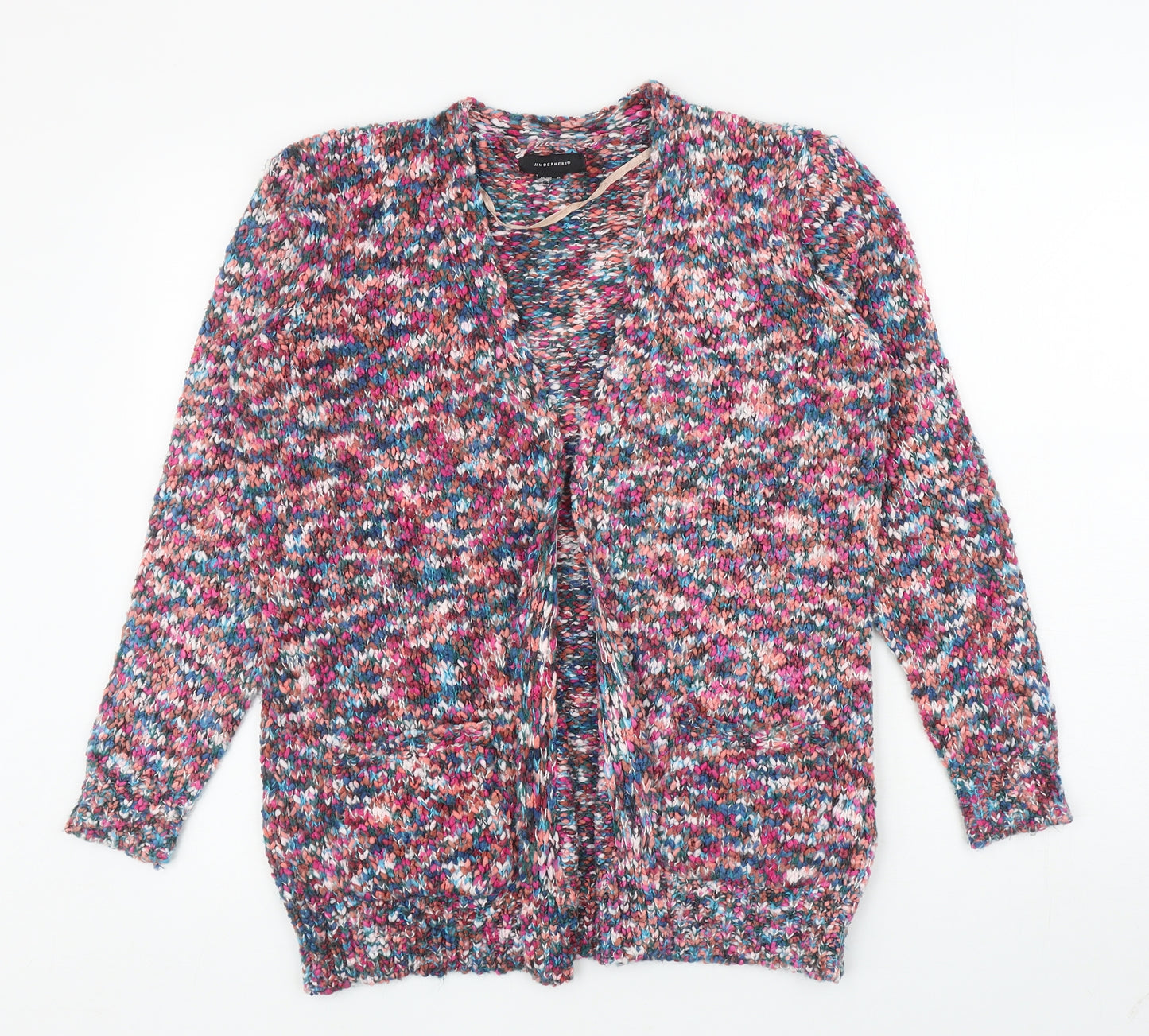 Atmosphere Womens Multicoloured V-Neck Polyester Cardigan Jumper Size 10