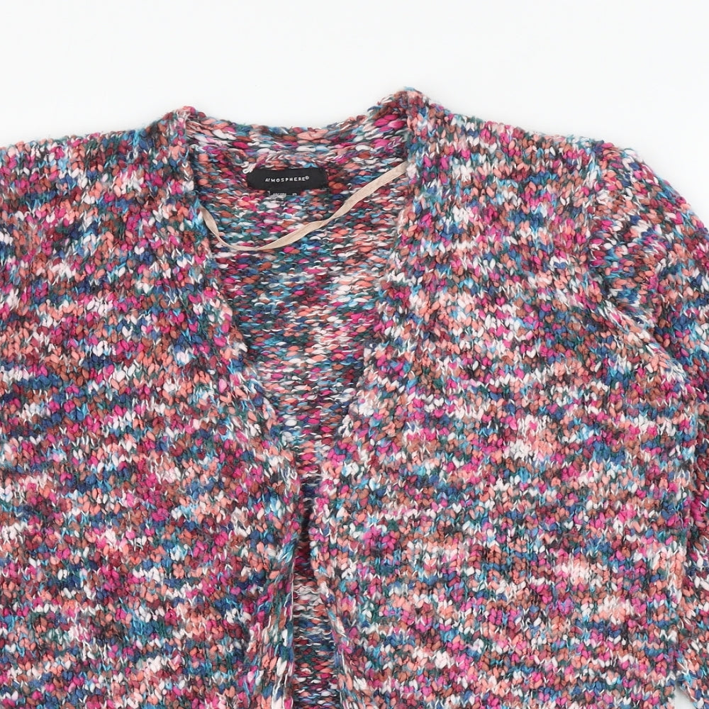 Atmosphere Womens Multicoloured V-Neck Polyester Cardigan Jumper Size 10