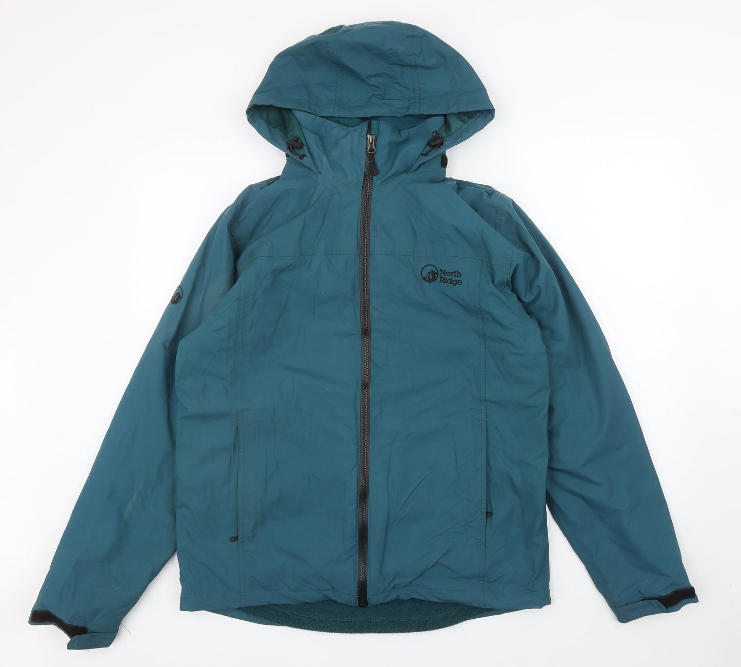 North Ridge Mens Green Rain Coat Coat Size M Zip