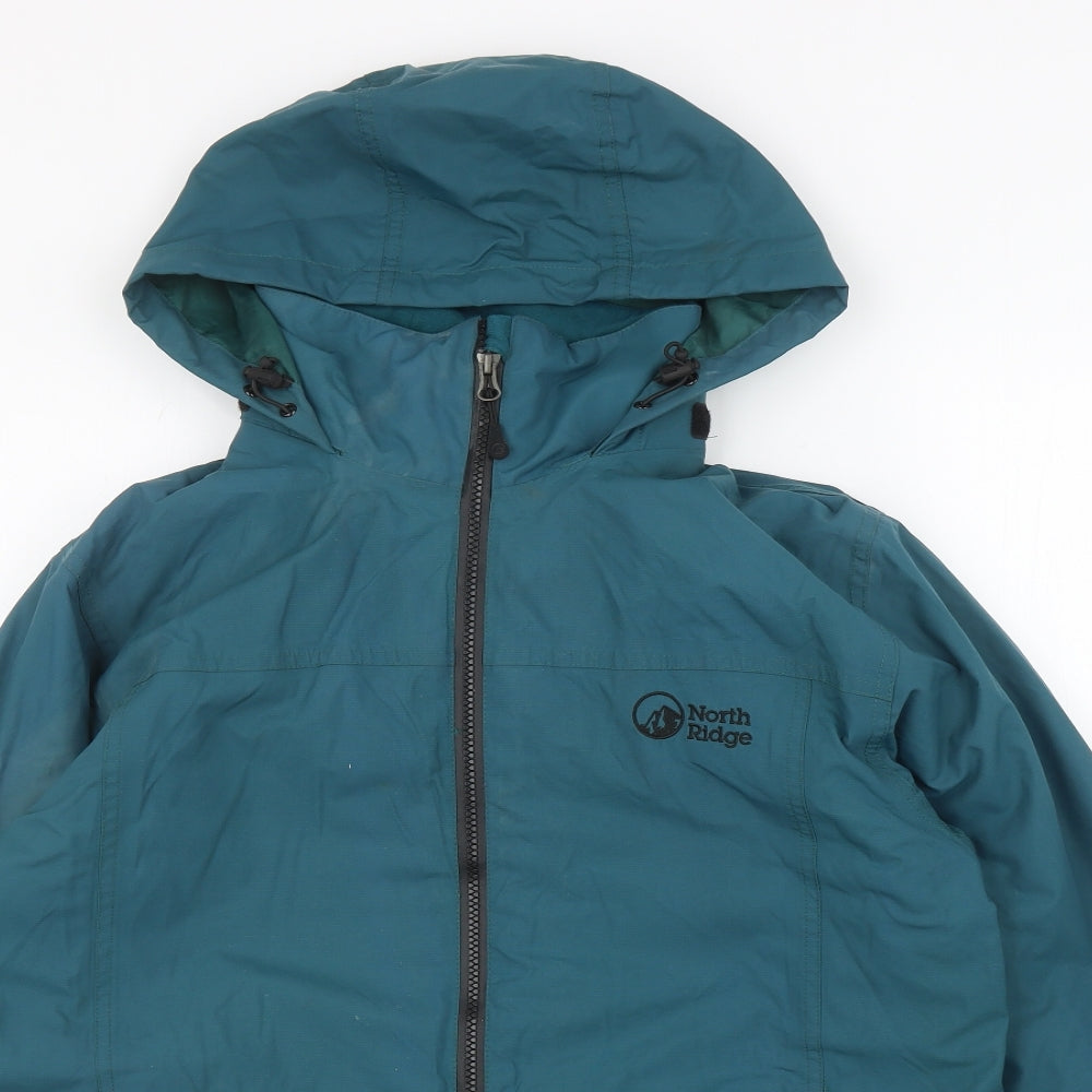 North Ridge Mens Green Rain Coat Coat Size M Zip