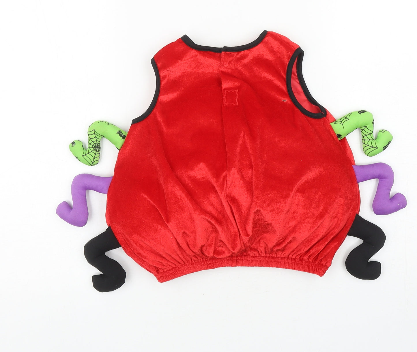 George Baby Red Polyester Basic Tank Size 18-24 Months Round Neck Hook & Loop - Halloween Spider